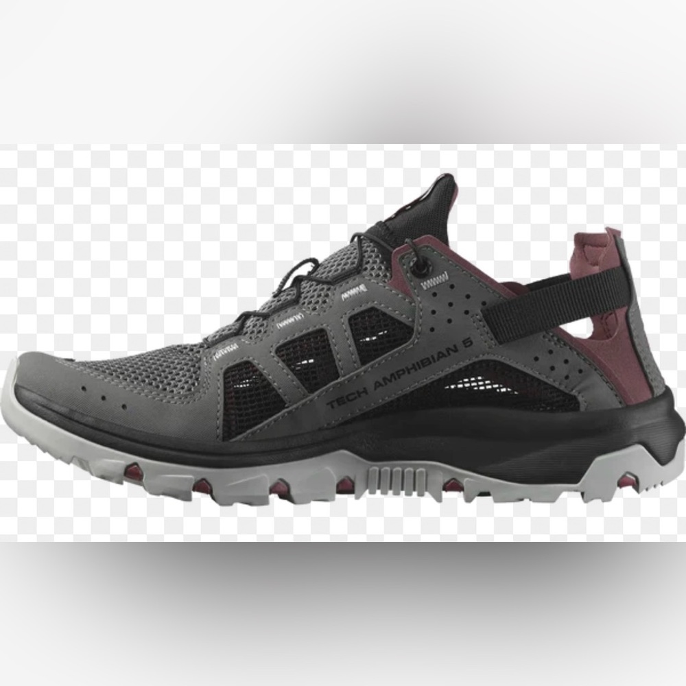 Salomon Gray and Black Athletic Shoes for Trail Running - Picture 10 of 13